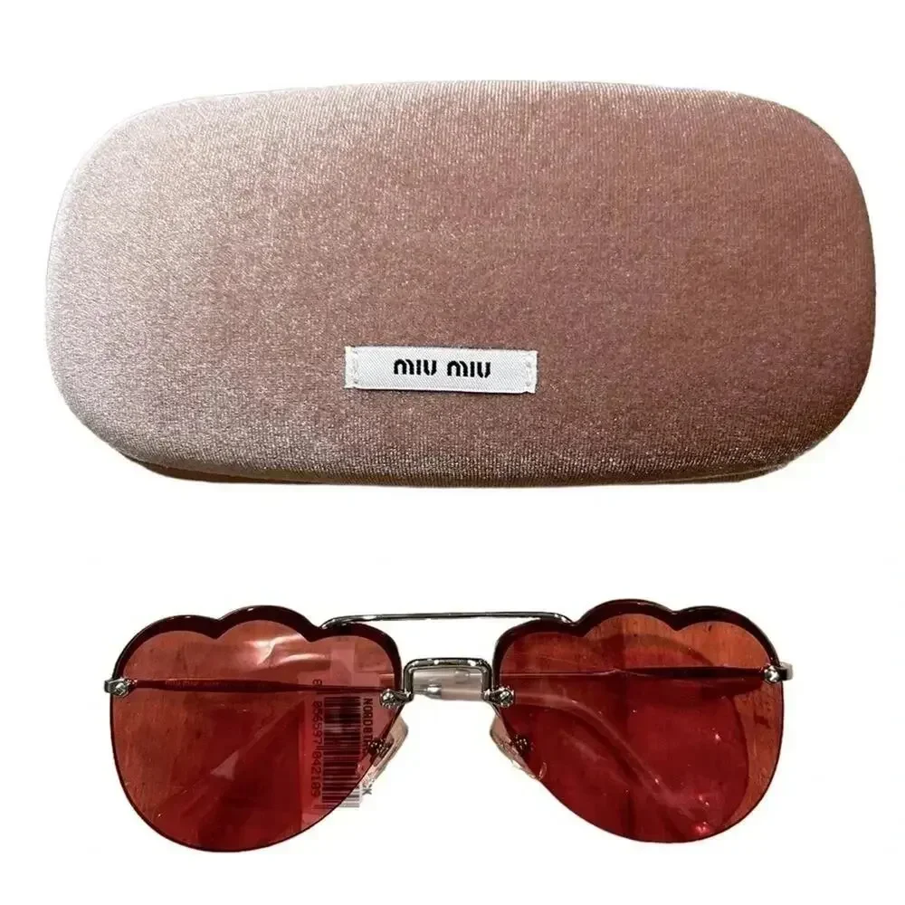 MIU MIU MU56US - Pink Lens Metal Frame Sunglasses NWT